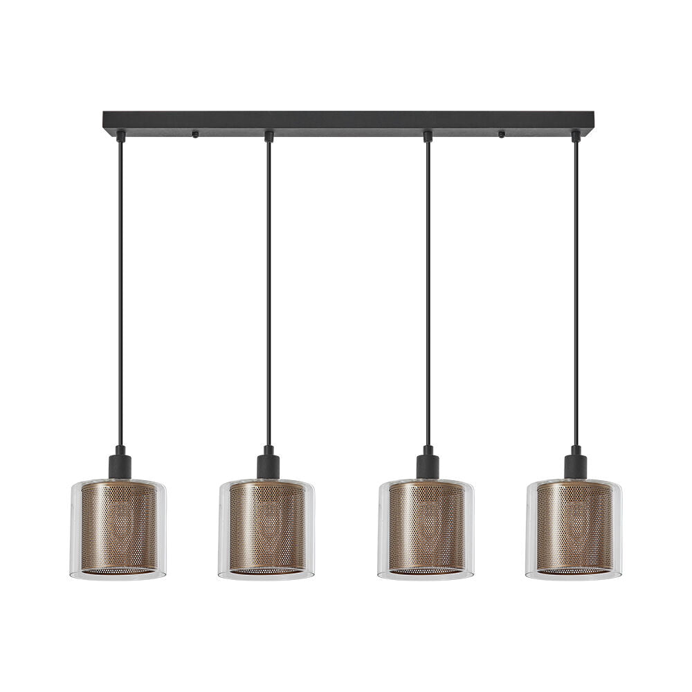 Lustra Suspendata Liniara 4xE14 Cooper Black