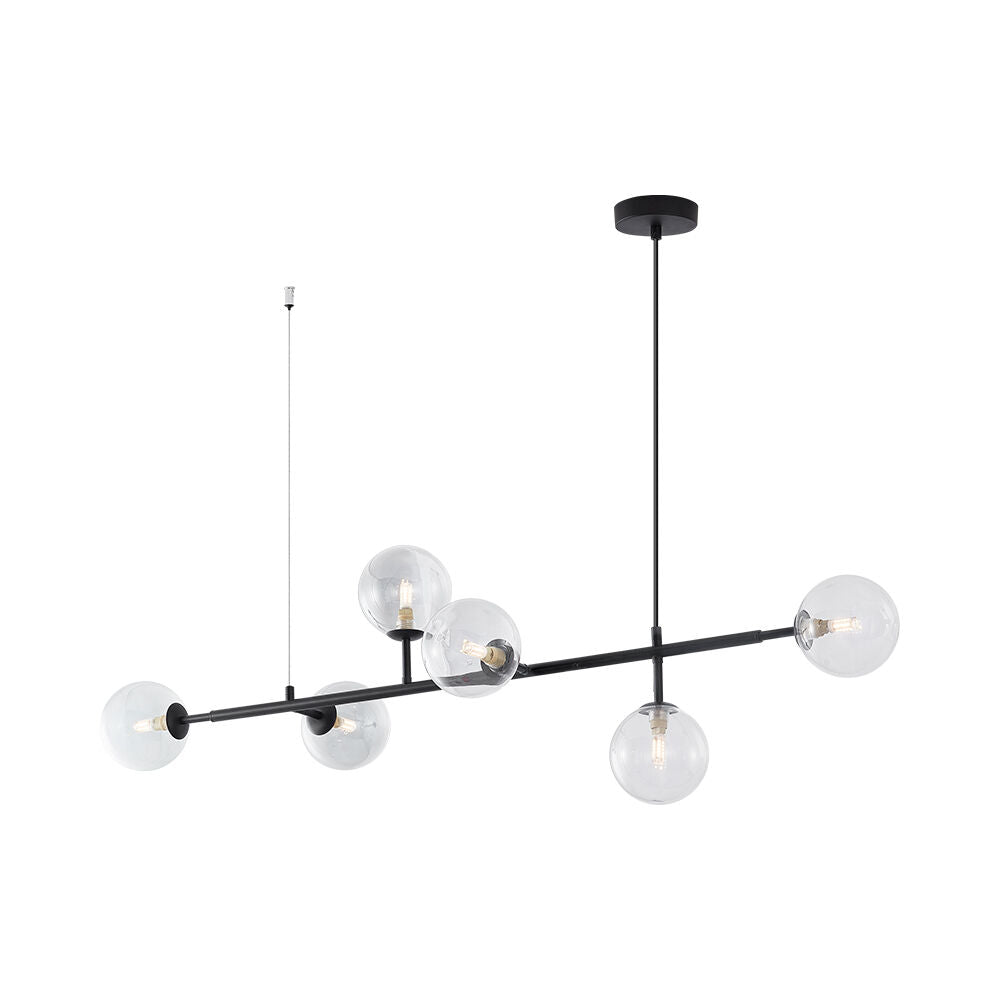 Lustra Suspendata Abajur Transparent 6xG9 Volta Black