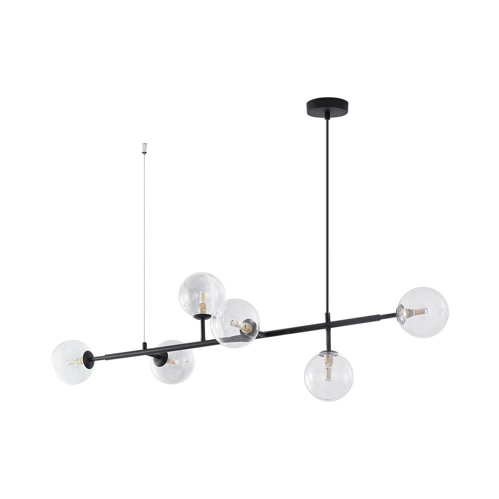 Lustra Suspendata Abajur Transparent 6xG9 Volta Black