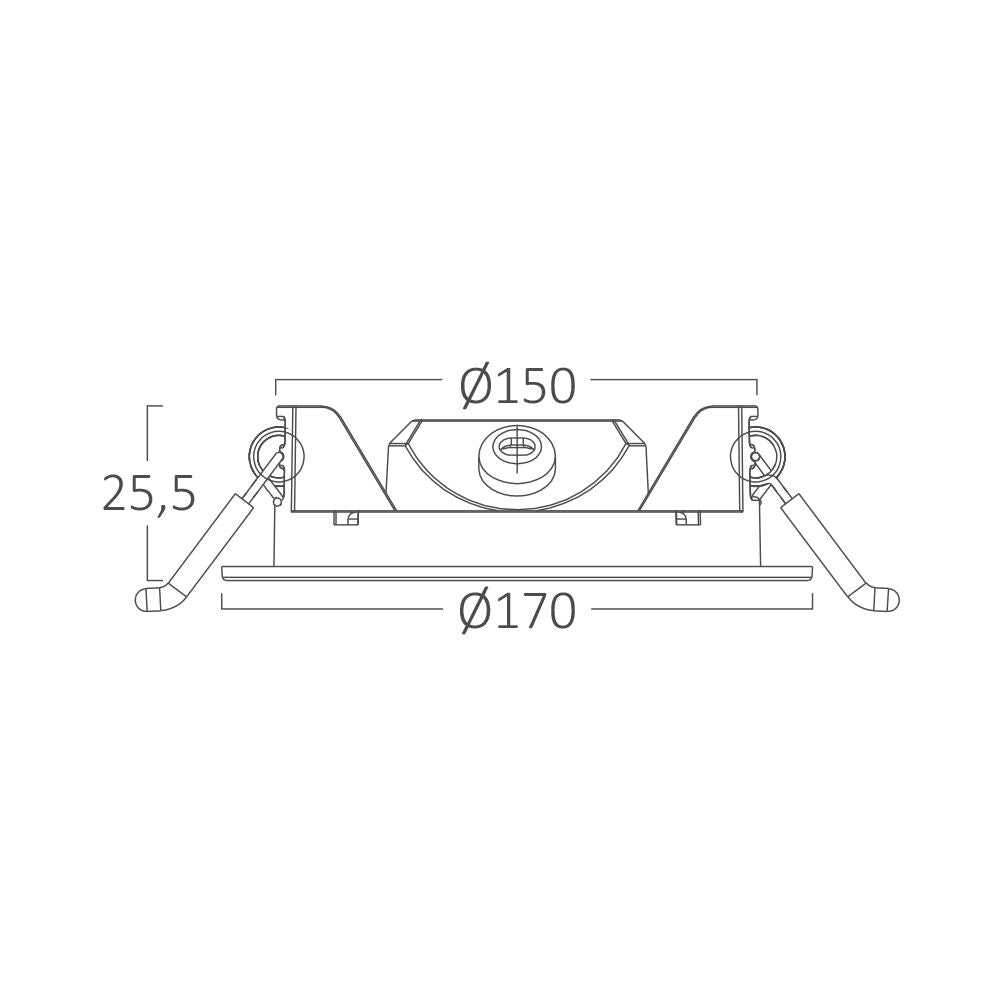 Spot LED 12W CCT Slim Rotund Alb / ⌀170mm / Incastrabil IP40 / 3 Lumini