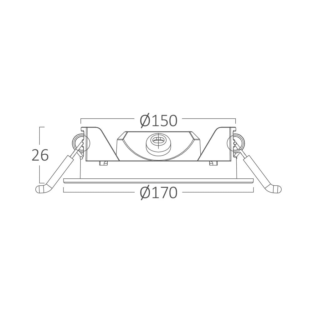 Spot LED 12W CCT Slim Rotund Alb / Dimabil / ⌀170mm / Incastrabil IP40 / 3 Lumini