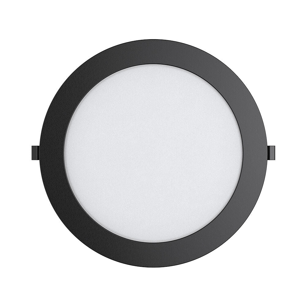 Spot LED 18W CCT Slim Rotund Negru / Dimabil / ⌀229mm / Incastrabil IP40 / 3 Lumini