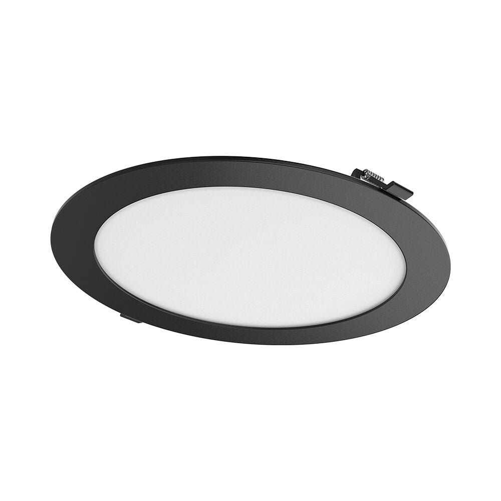 Spot LED 18W CCT Slim Rotund Negru / Dimabil / ⌀229mm / Incastrabil IP40 / 3 Lumini