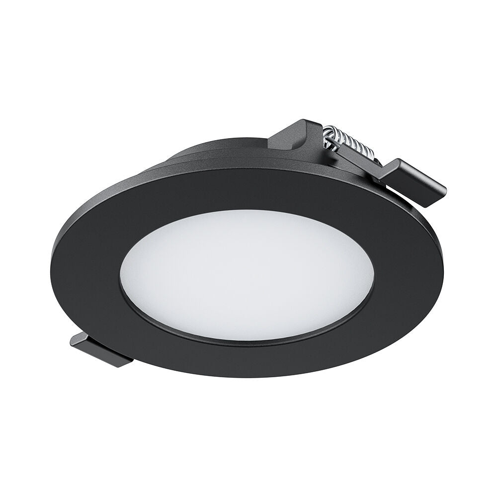 Spot LED 4W CCT Slim Rotund Negru / Dimabil / ⌀85mm / Incastrabil IP40 / 3 Lumini