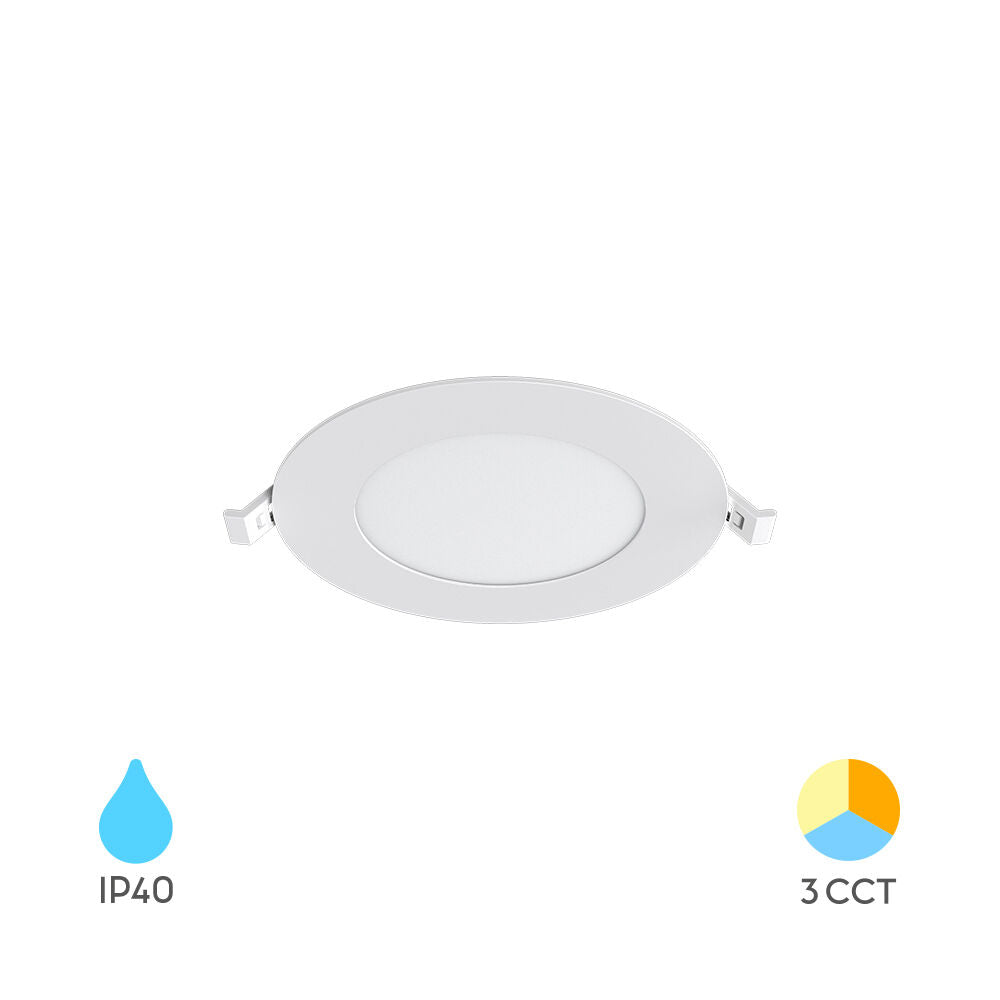 Spot LED 6W Slim Rotund Alb / ⌀128mm / Incastrabil IP40