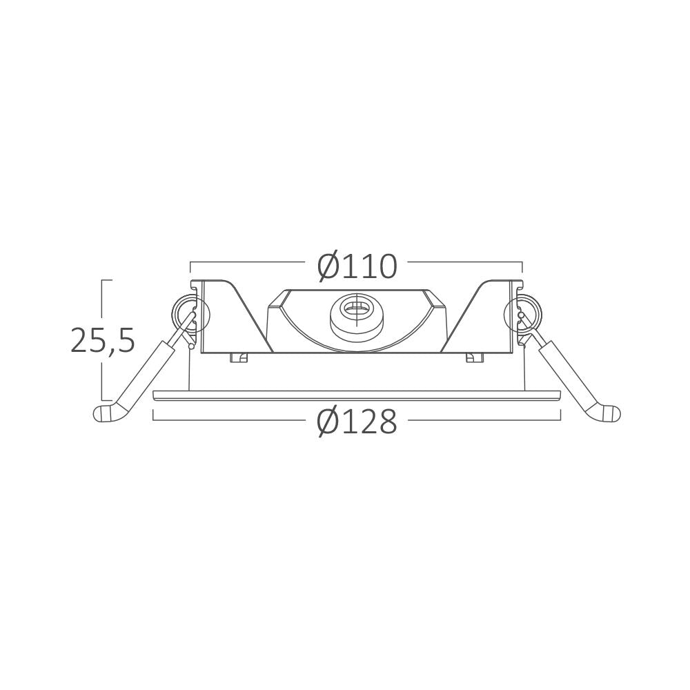 Spot LED 6W Slim Rotund Alb / ⌀128mm / Incastrabil IP40