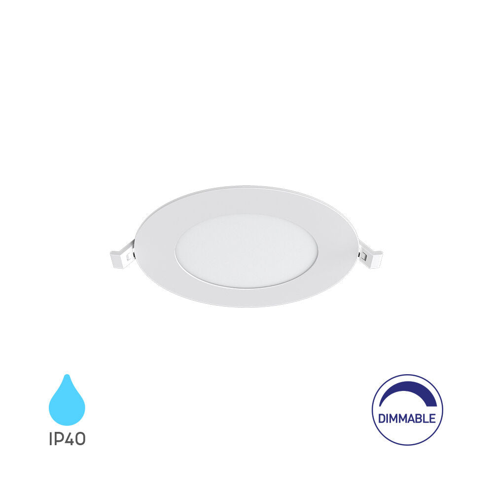 Spot LED 6W Slim Rotund Alb / Dimabil / ⌀128mm / Incastrabil IP40