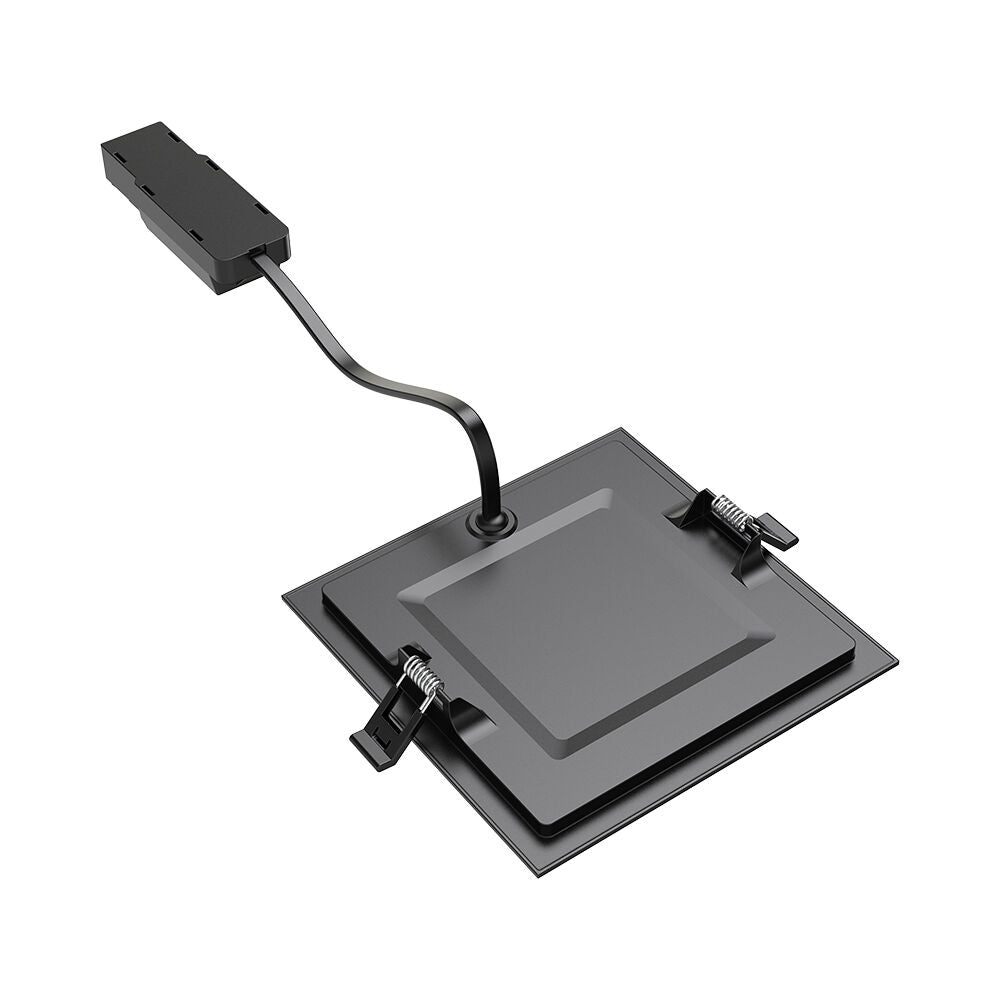 Spot LED 4W CCT Slim Patrat Negru / Dimabil / 90mm / Incastrabil IP40 / 3 Lumini