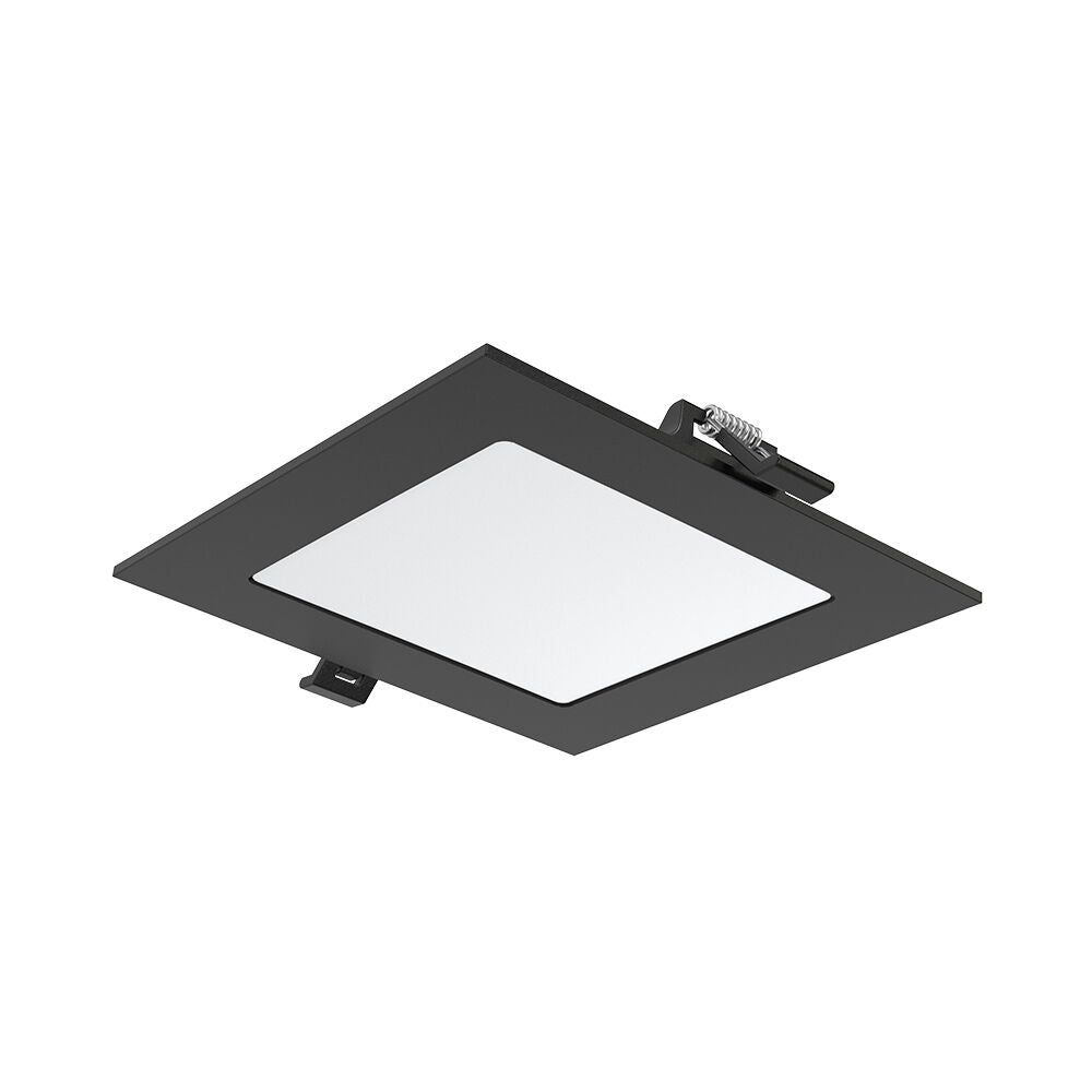 Spot LED 4W CCT Slim Patrat Negru / Dimabil / 90mm / Incastrabil IP40 / 3 Lumini