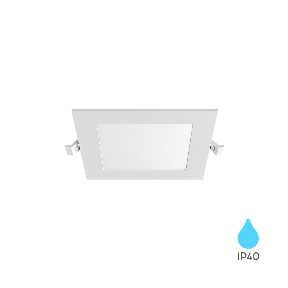 Spot LED 6W Slim Patrat Alb / 128mm / Incastrabil IP40
