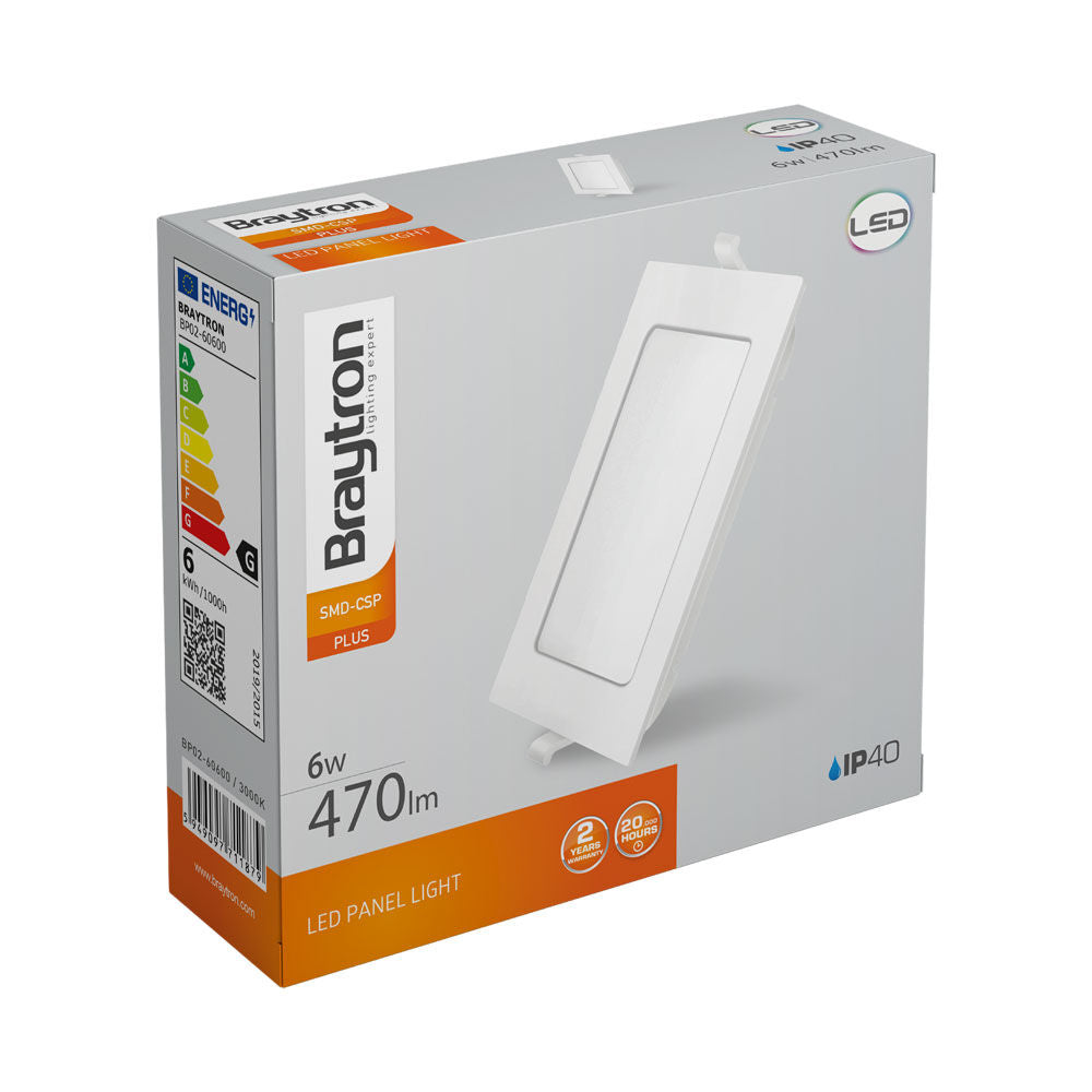 Spot LED 6W CCT Slim Patrat Alb / 128mm / Incastrabil IP40 / 3 Lumini