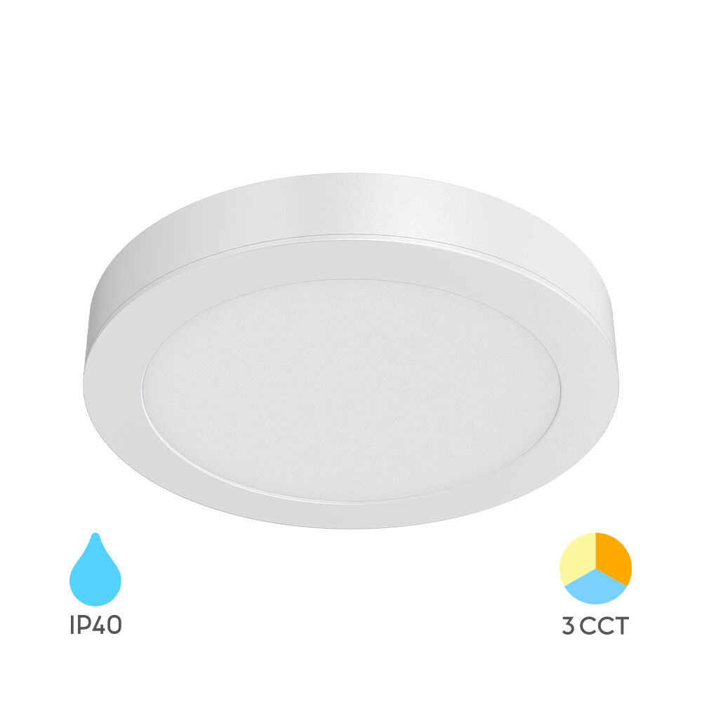 Spot LED 18W CCT Rotund Alb / ⌀231mm / Aplicat IP40