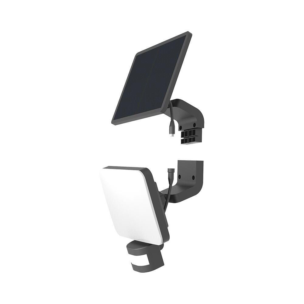 Aplica LED 15W Black cu Panou Solar si Senzor, CCT, 1500lm, IP54 Exterior