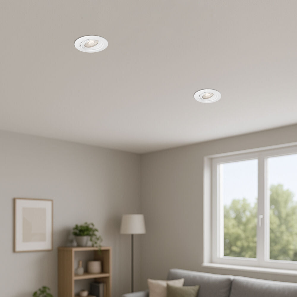 Spot LED Incastrabil Rotund Fascicul Reglabil Alb cu 3 Lumini ⌀9CM