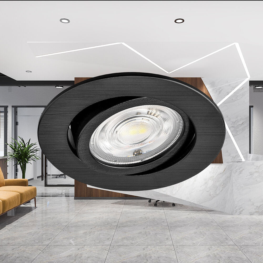 Spot LED Incastrabil Rotund Fascicul Reglabil Negru Dimabil cu 3 Lumini ⌀8.5CM