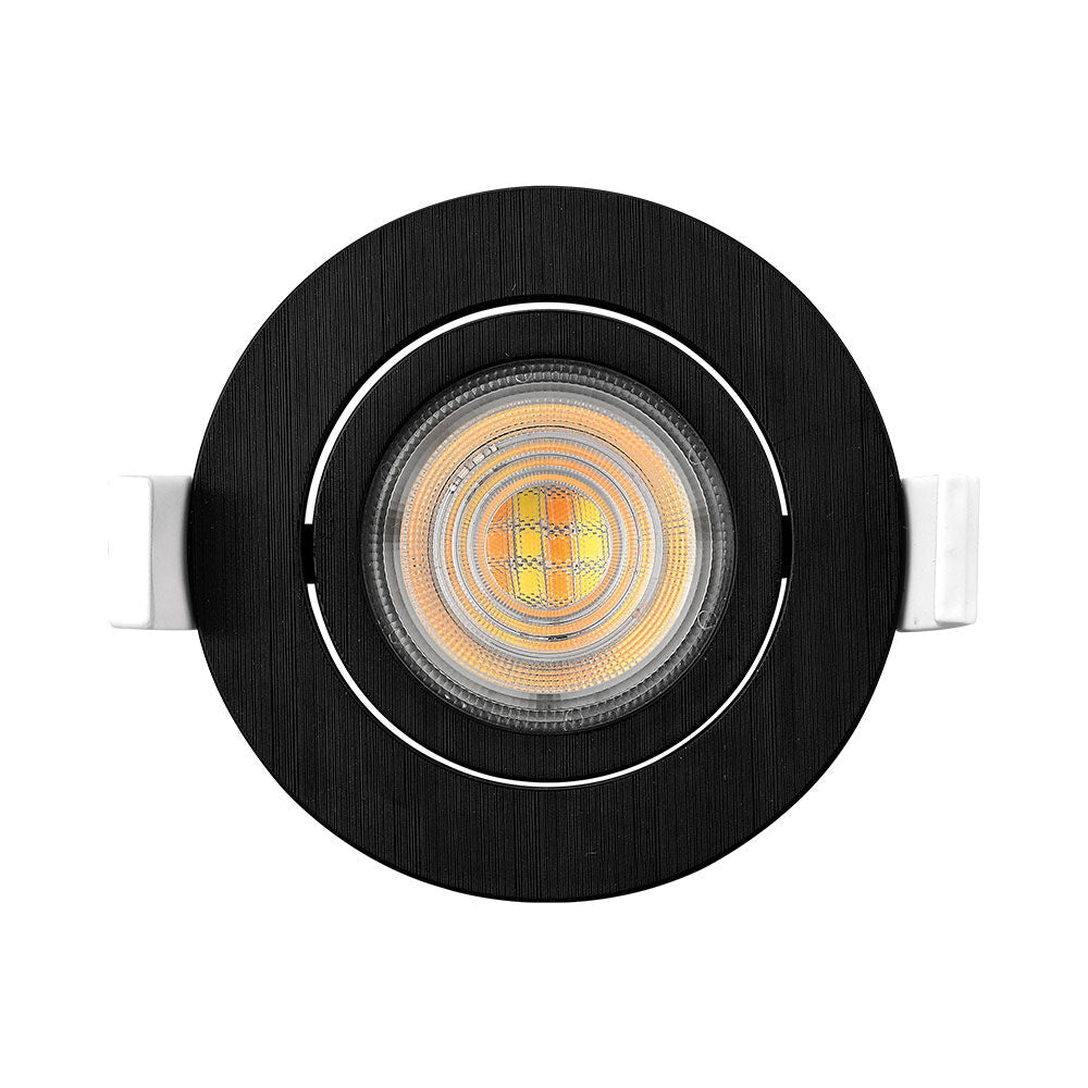 Spot LED Incastrabil Rotund Fascicul Reglabil Negru Dimabil cu 3 Lumini ⌀8.5CM