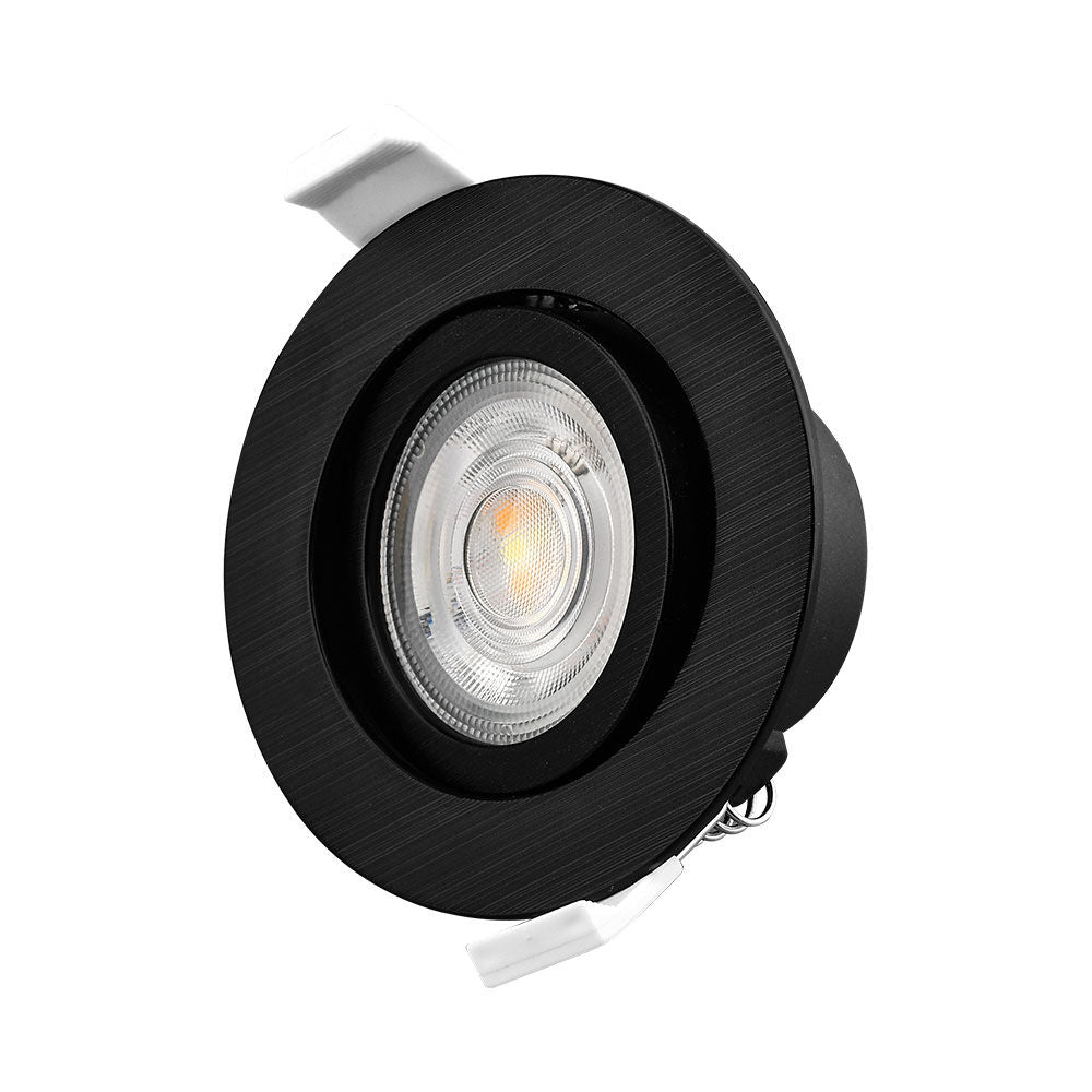 Spot LED Incastrabil Rotund Fascicul Reglabil Negru Dimabil cu 3 Lumini ⌀8.5CM