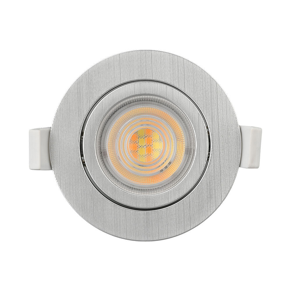 Spot LED Incastrabil Rotund Fascicul Reglabil Argintiu cu 3 Lumini ⌀8.5CM