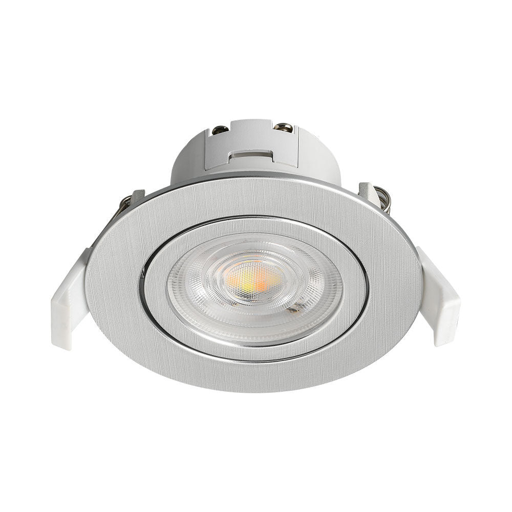 Spot LED Incastrabil Rotund Fascicul Reglabil Argintiu cu 3 Lumini ⌀8.5CM