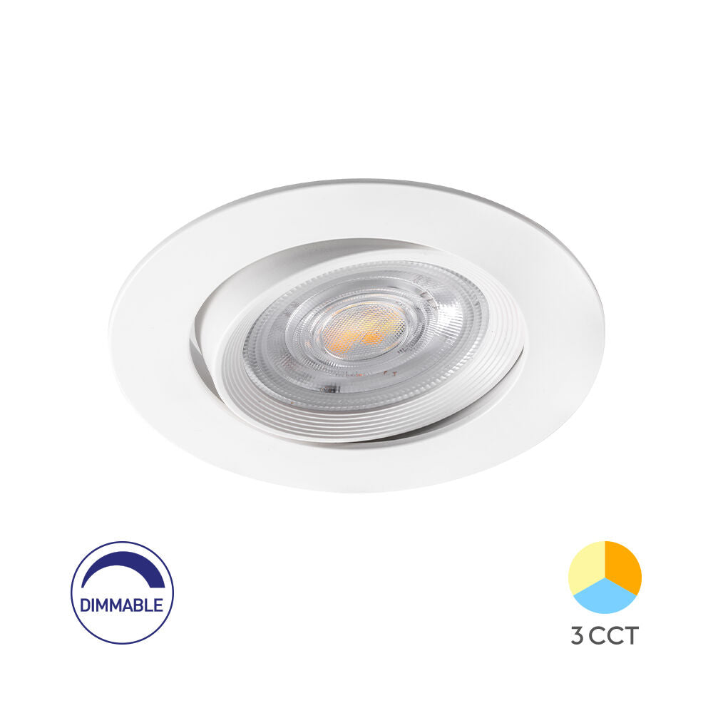 Spot LED Incastrabil Rotund Fascicul Reglabil Alb Dimabil cu 3 Lumini ⌀8.5CM