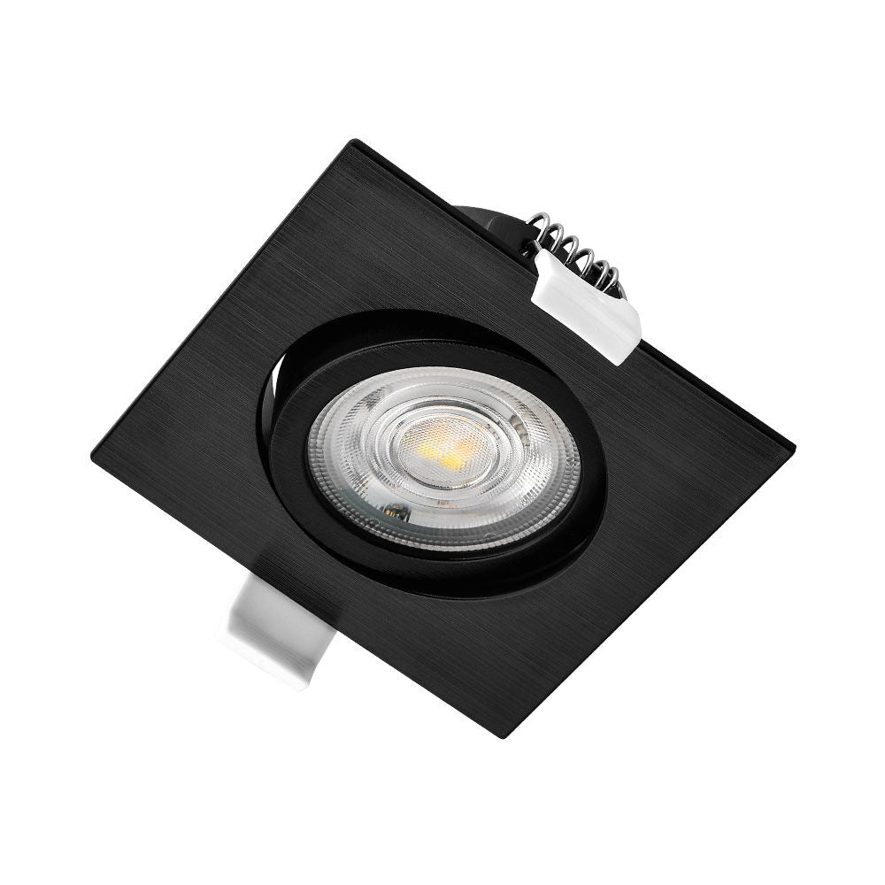 Spot LED Incastrabil Patrat Fascicul Reglabil Negru cu 3 Lumini 8.5x8.5CM