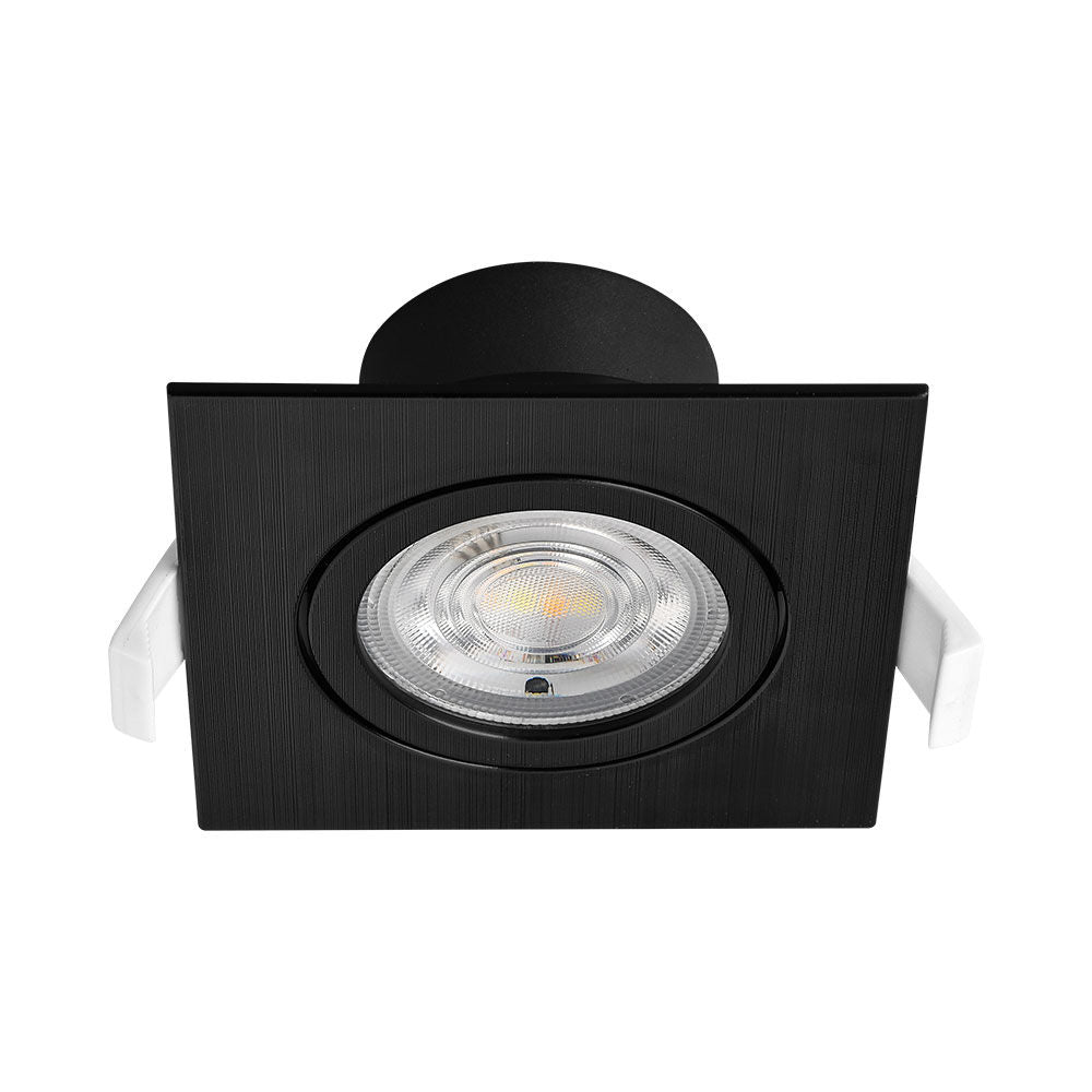 Spot LED Incastrabil Patrat Fascicul Reglabil Negru Dimabil cu 3 Lumini 8.5x8.5CM