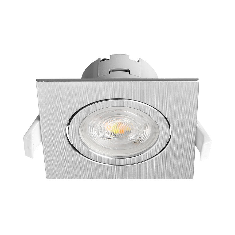 Spot LED Incastrabil Patrat Fascicul Reglabil Argintiu cu 3 Lumini 8.5x8.5CM
