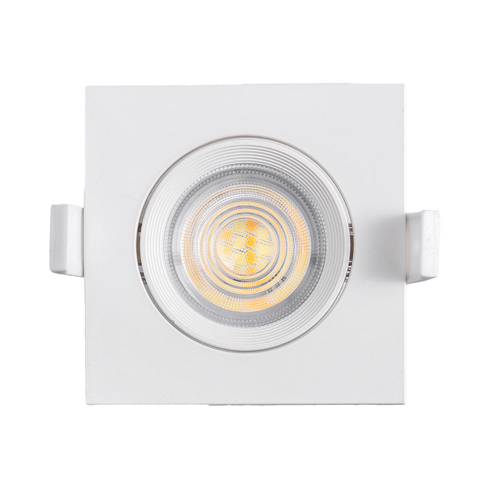 Spot LED Incastrabil Patrat Fascicul Reglabil Alb Dimabil cu 3 Lumini 8.5x8.5CM