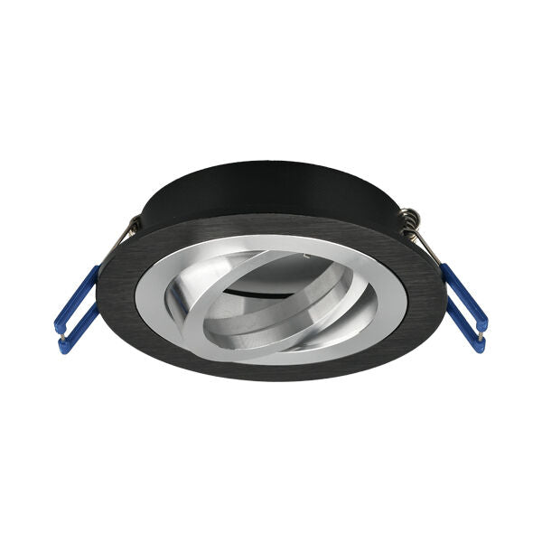 Spot Incastrat Rotund Fascicul Reglabil Negru & Argintiu Dulie MR16 Ø94x25mm