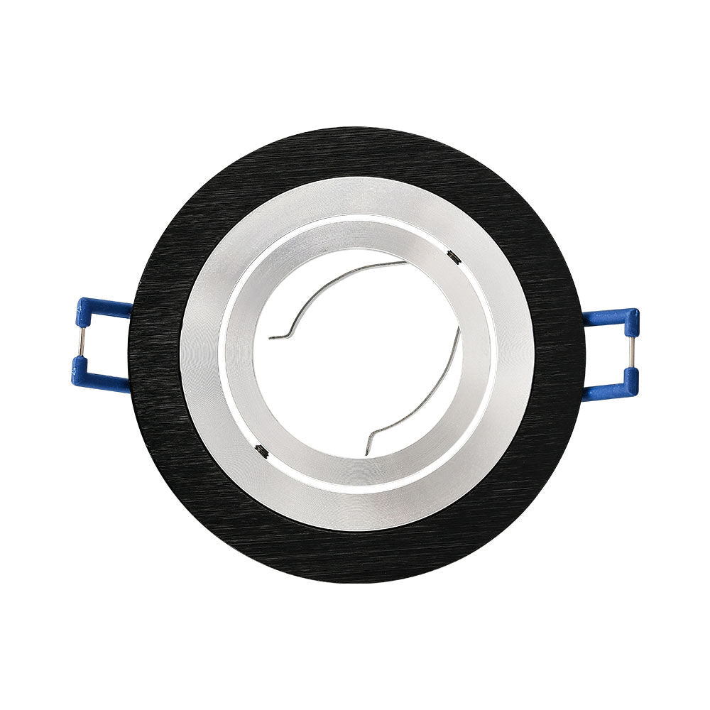 Spot Incastrat Rotund Fascicul Reglabil Negru & Argintiu Dulie MR16 Ø94x25mm