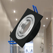 Spot Incastrat Patrat Fascicul Reglabil Negru & Argintiu Dulie MR16 L92xH25mm