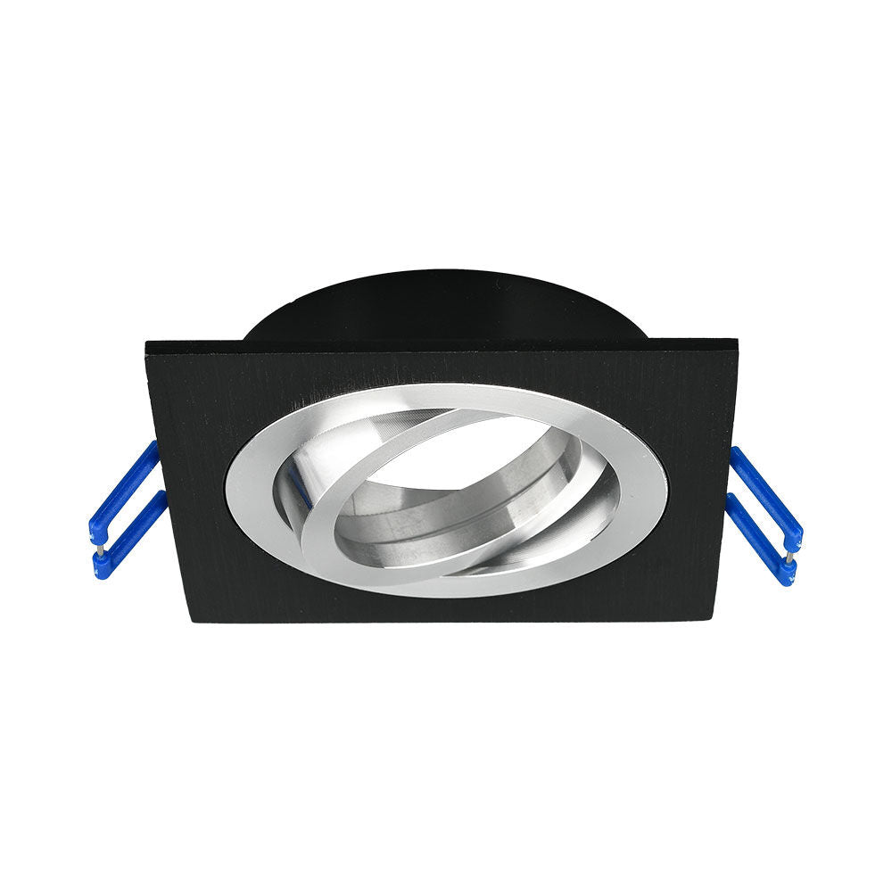 Spot Incastrat Patrat Fascicul Reglabil Negru & Argintiu Dulie MR16 L92xH25mm