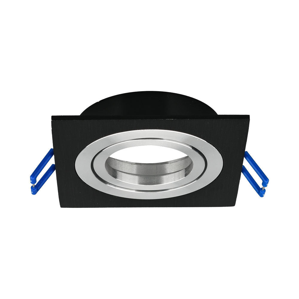 Spot Incastrat Patrat Fascicul Reglabil Negru & Argintiu Dulie MR16 L92xH25mm