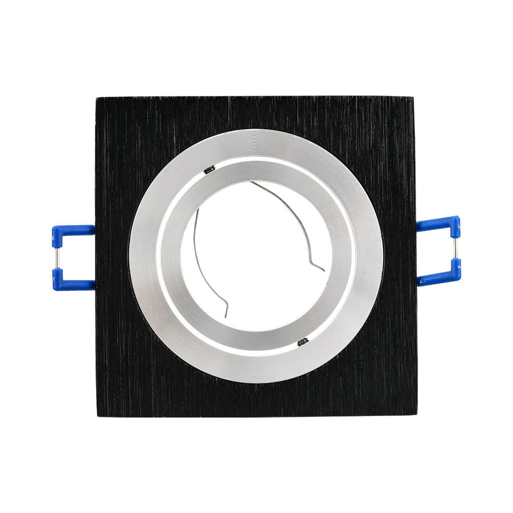 Spot Incastrat Patrat Fascicul Reglabil Negru & Argintiu Dulie MR16 L92xH25mm