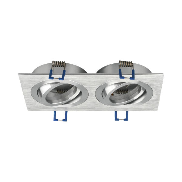 Spot Incastrat Dreptunghiular Fascicul Reglabil Argintiu Dulie 2xMR16 L170xH25mm