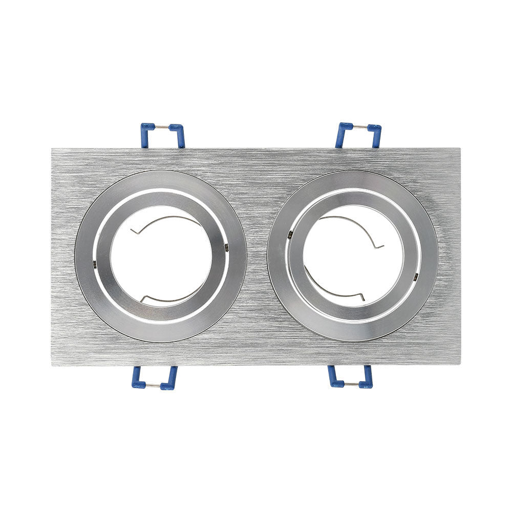 Spot Incastrat Dreptunghiular Fascicul Reglabil Argintiu Dulie 2xMR16 L170xH25mm