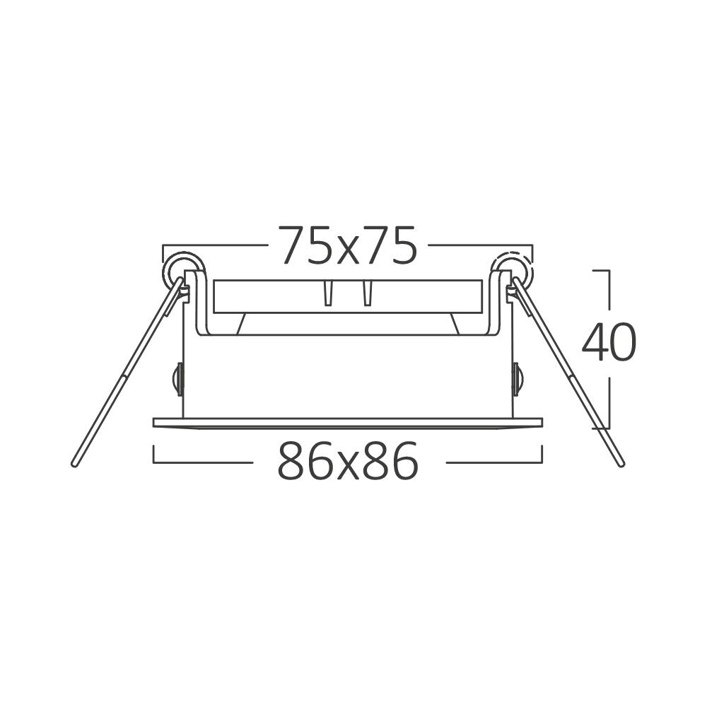 Spot Incastrat Patrat Negru Dulie MR16 L86xH40mm