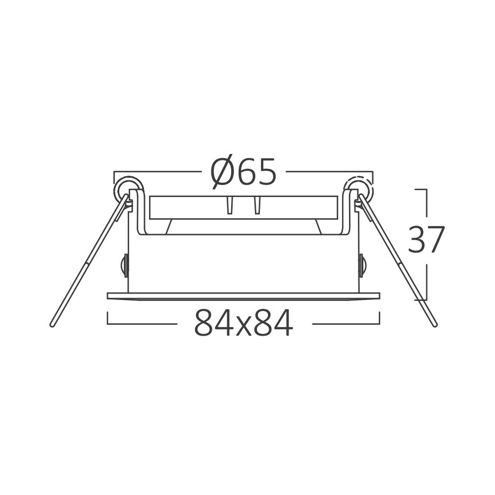 Spot Incastrat Patrat Negru Dulie MR16 L84xH37mm