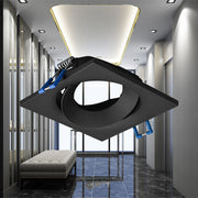 Spot Incastrat Patrat Fascicul Reglabil Negru Dulie MR16 L90xH27mm