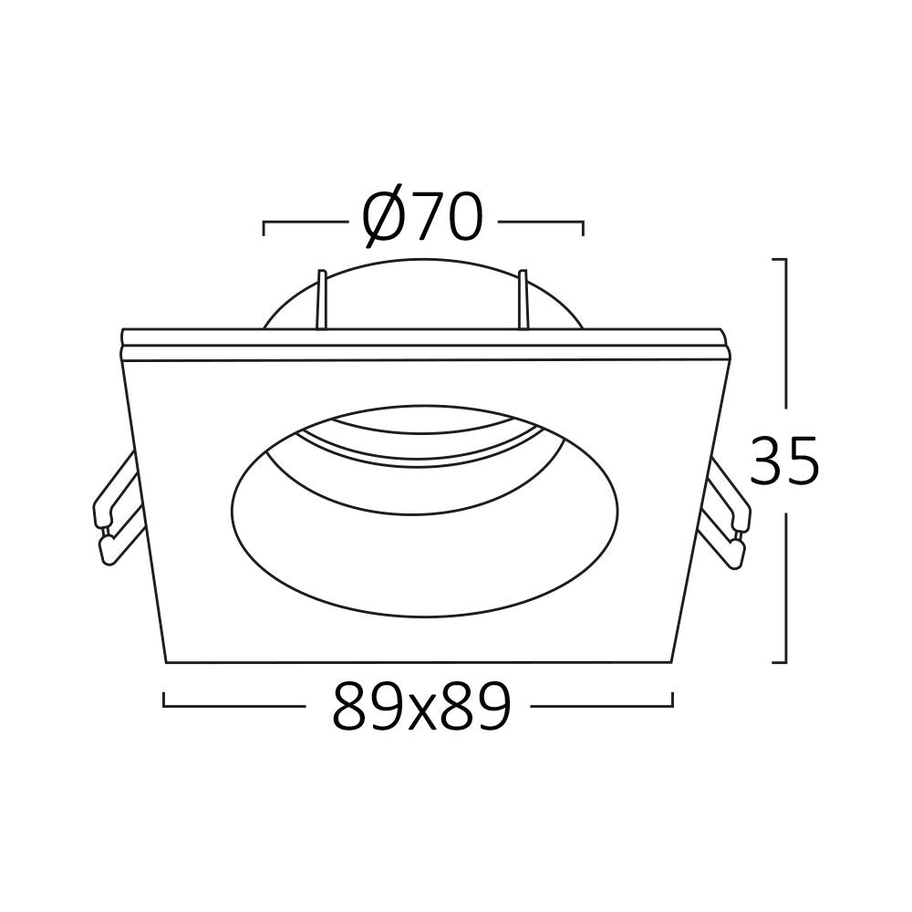 Spot Incastrat Patrat IP54 Negru Dulie MR16 L84xH38mm