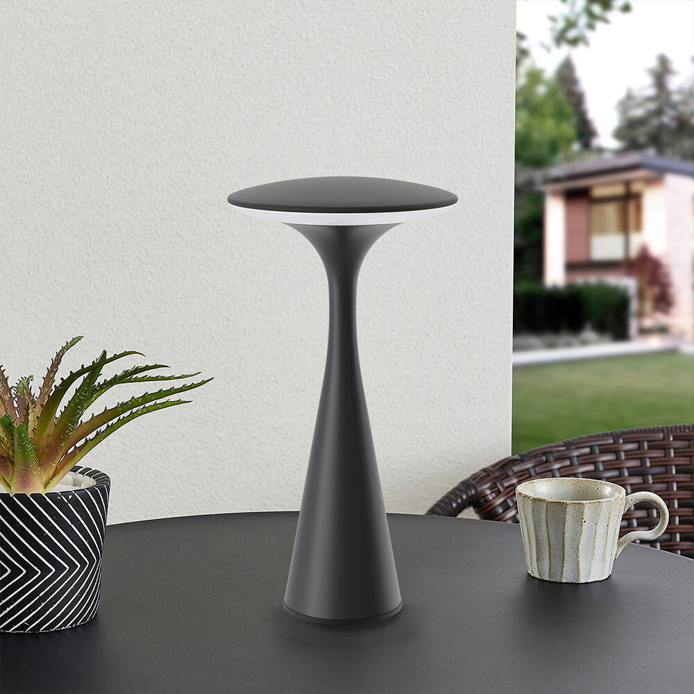 Veioza LED Decorativa Neagra Dimabila 3 Tipuri de Lumina 28CM IP44