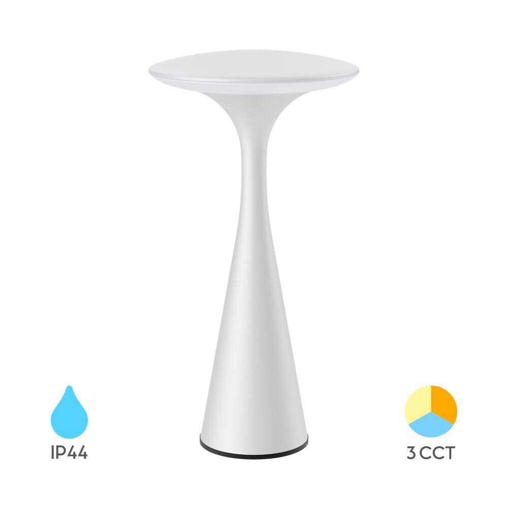 Veioza LED Decorativa Alba Dimabila 3 Tipuri de Lumina 28CM IP44