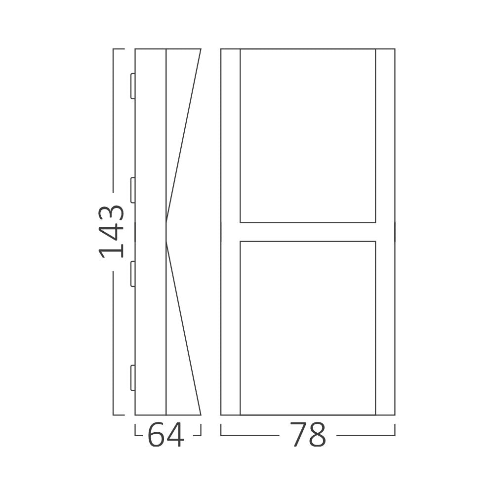 Aplica LED VENTO Grey IP65 1200lm CCT