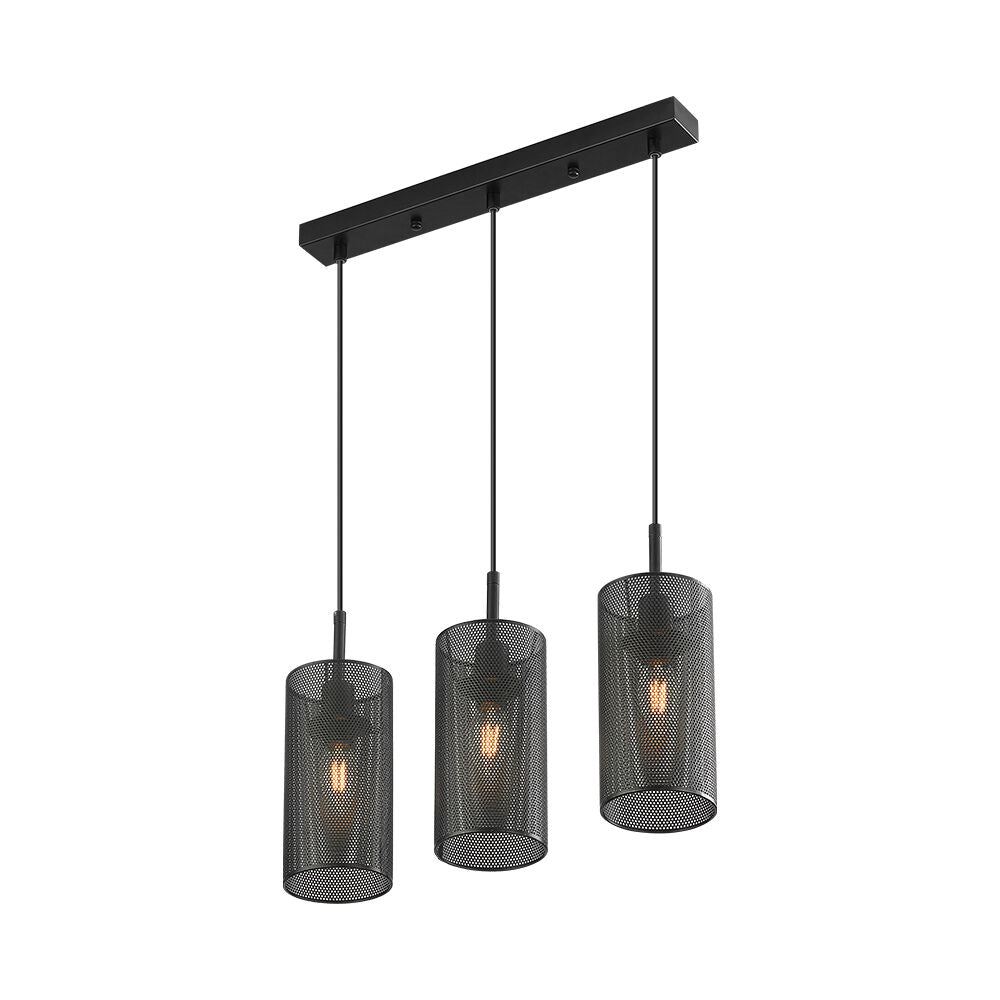 Lustra Liniara Neagra Tronson 3xE14