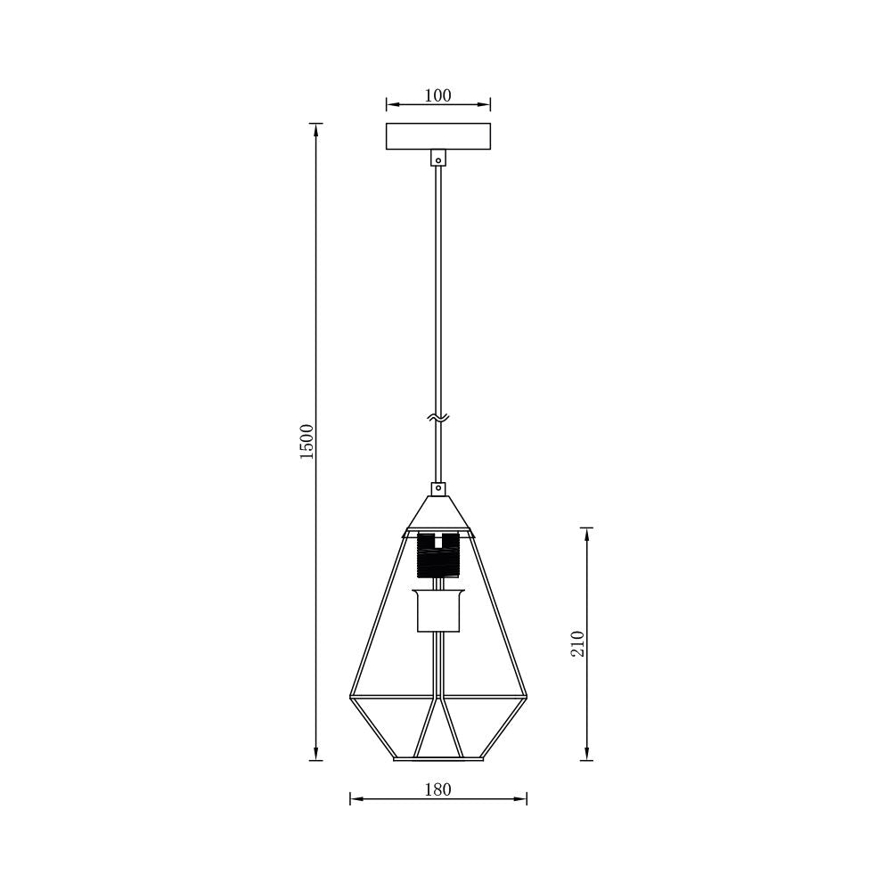 Pendul Negru Vintage Infesto 1xE27