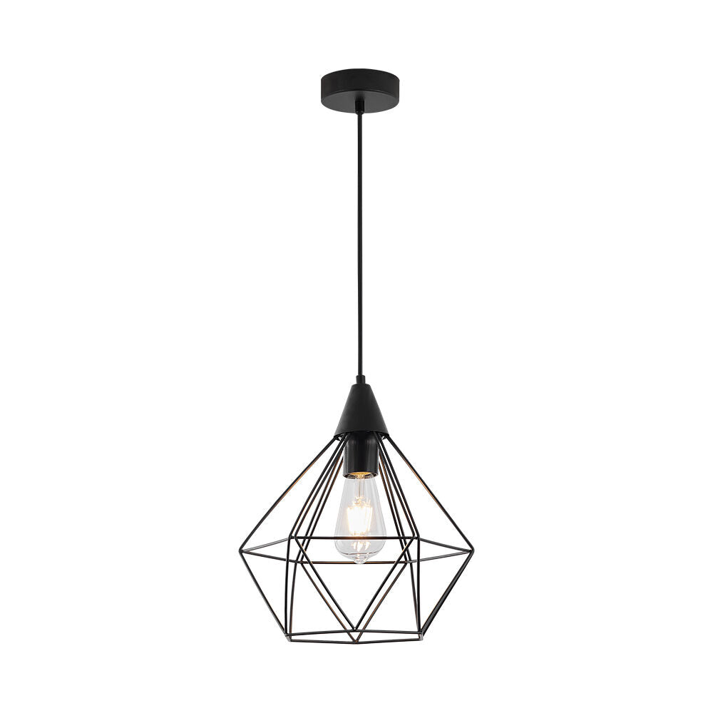 Pendul Negru Vintage Infesto 1xE27 Abajur 27CM