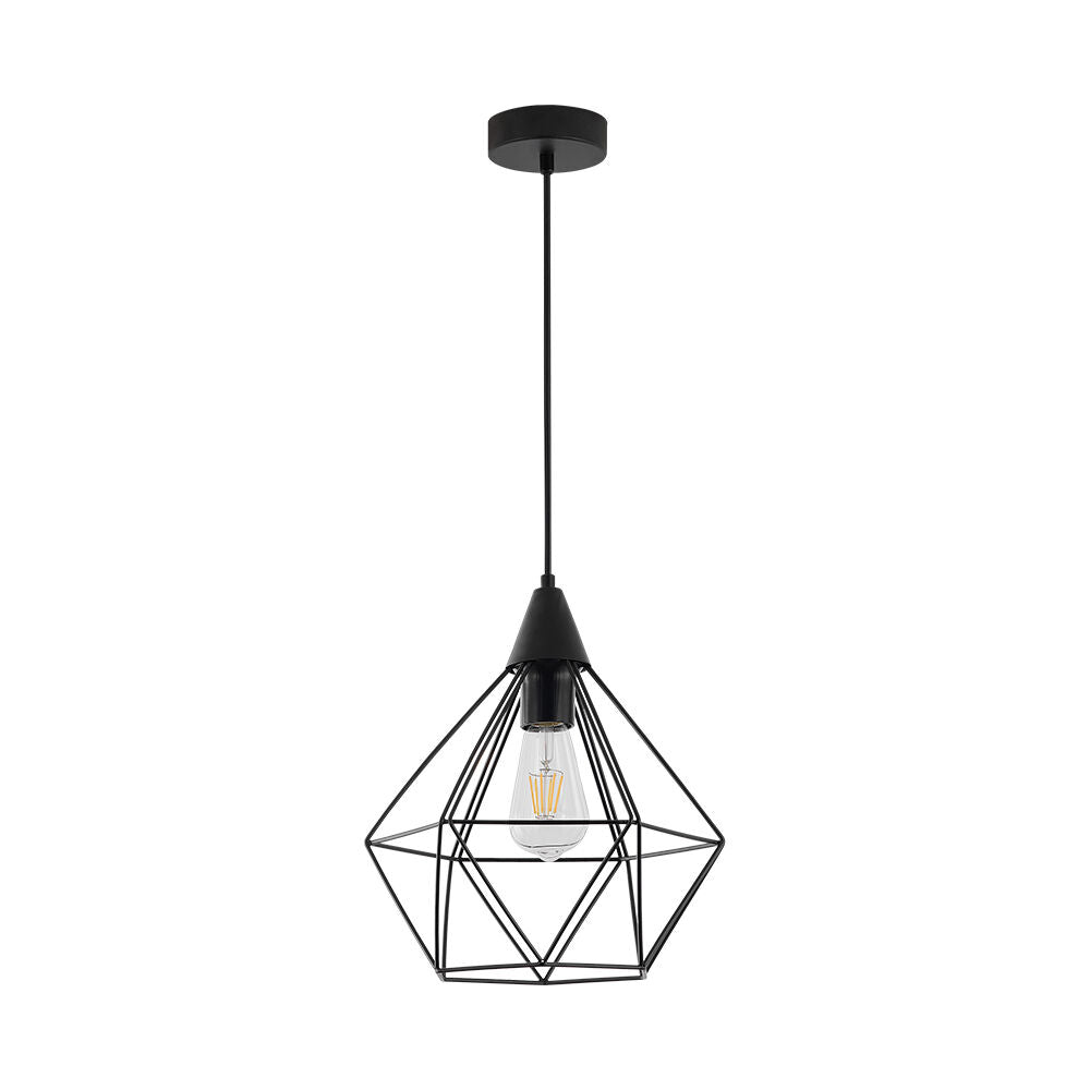 Pendul Negru Vintage Infesto 1xE27 Abajur 27CM