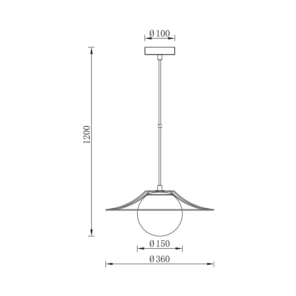 Pendul Negru ALFO 1xE27 Abajur Mat