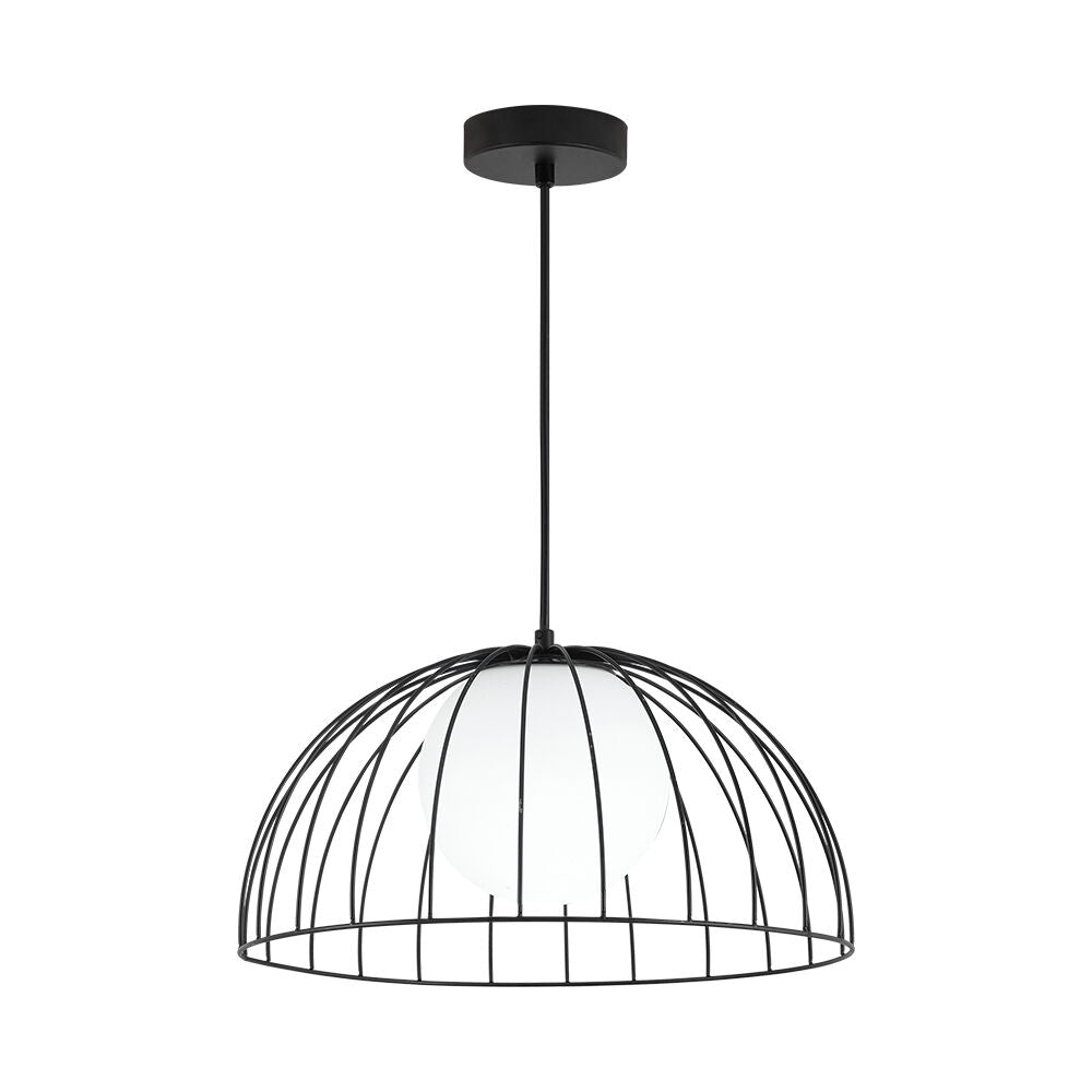 Pendul Negru ALFO 1xE27 Abajur Mat BV03-00041