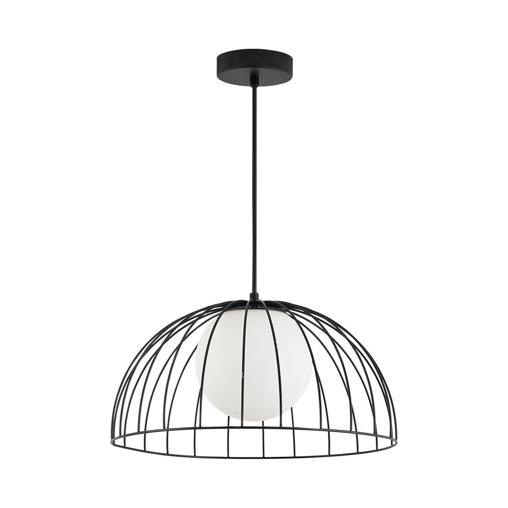 Pendul Negru ALFO 1xE27 Abajur Mat BV03-00041